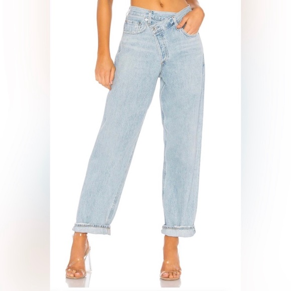 Agolde Denim - NWOT Agolde Criss Cross Upsized High Waisted Straight Leg Rigid Denim Size 25